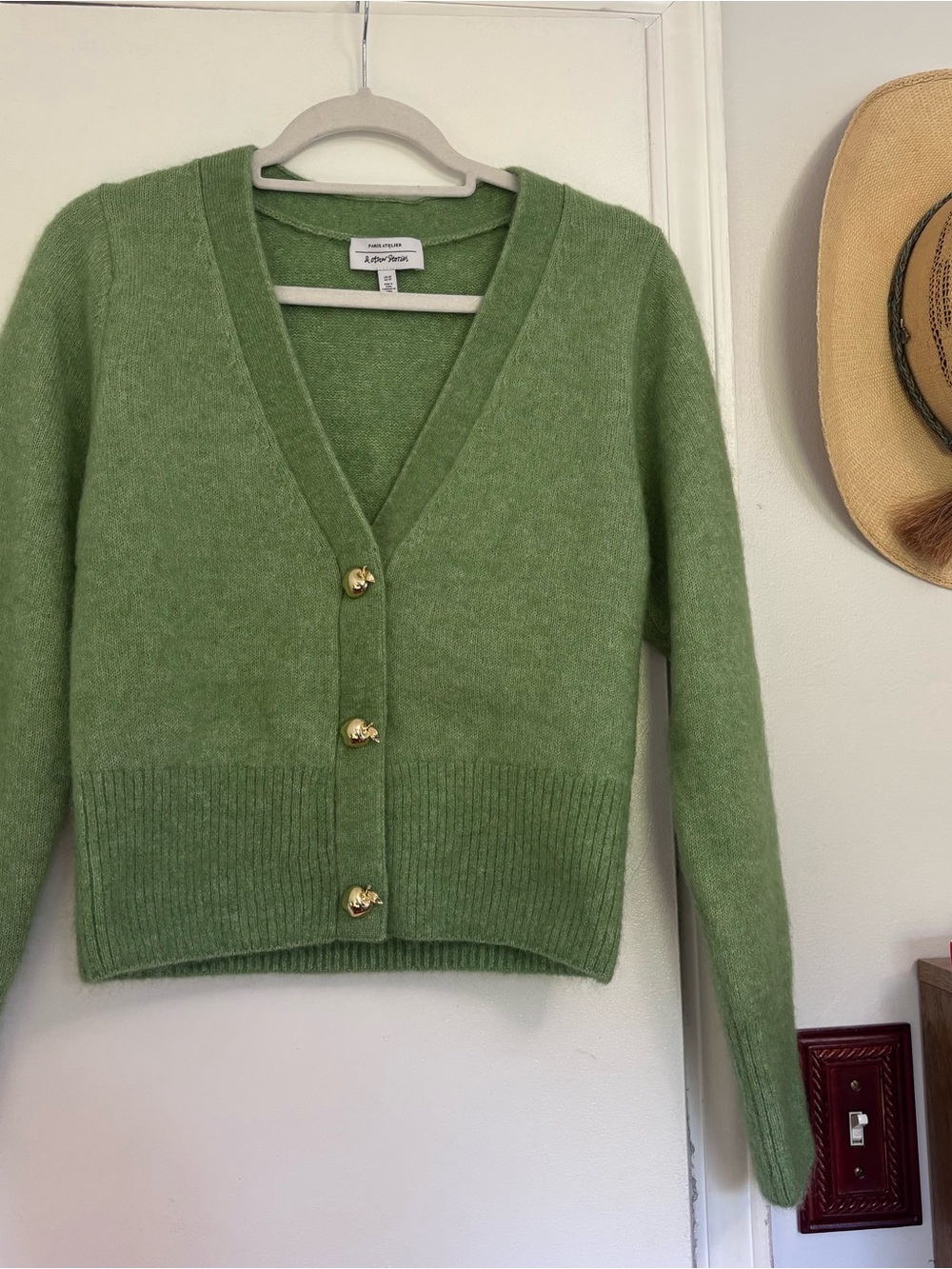 & Other Stories green Apple button cardigan